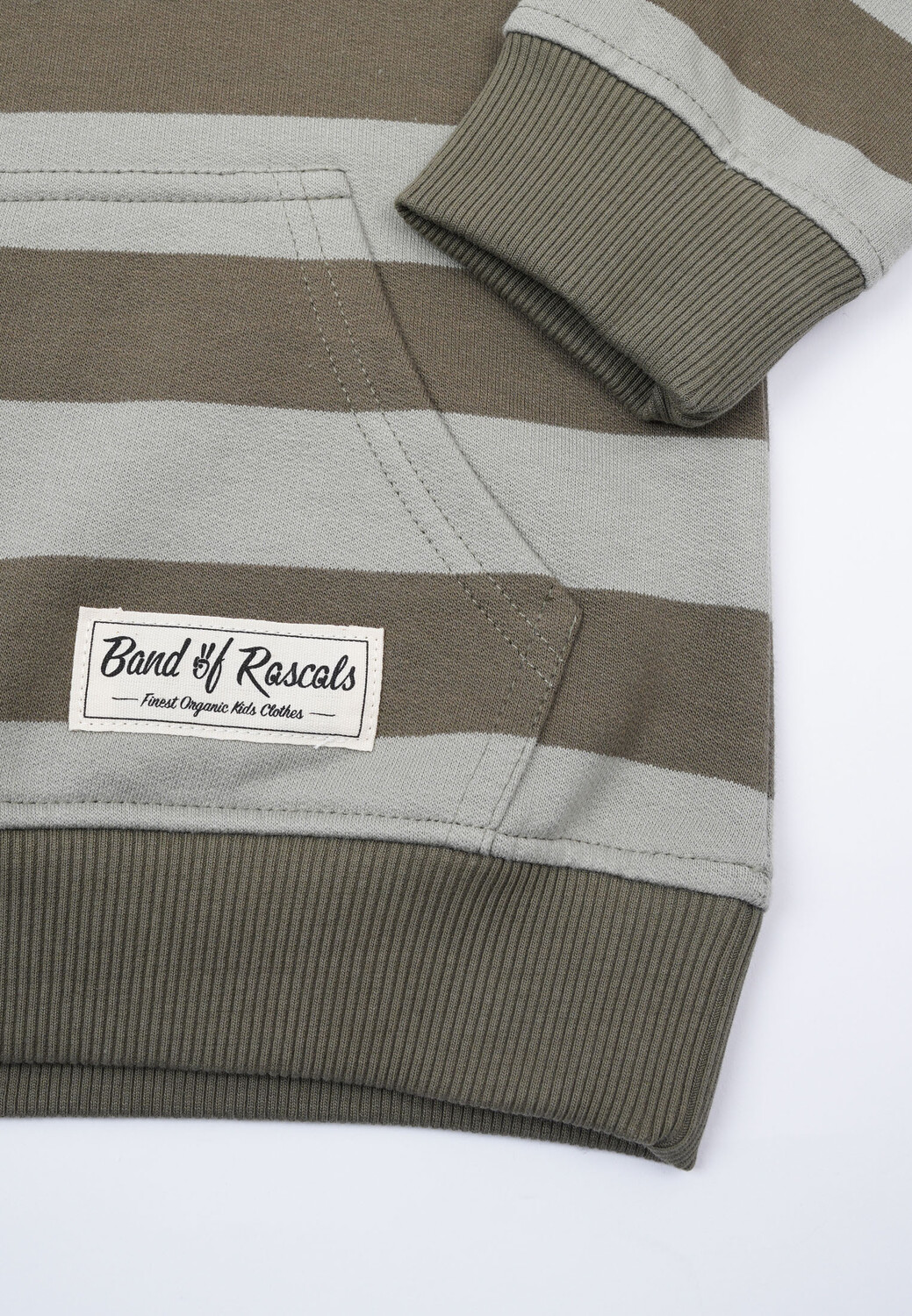 Пуловер Band of Rascals Kapuzen Striped, цвет olive moos — фото 4