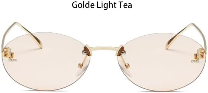 

Ретро-солнцезащитные очки в овальной маленькой оправе, украшение для ванной, буква L (золотая оправа, светлые блестки) Generic, Gold Frame Light Tea Flakes