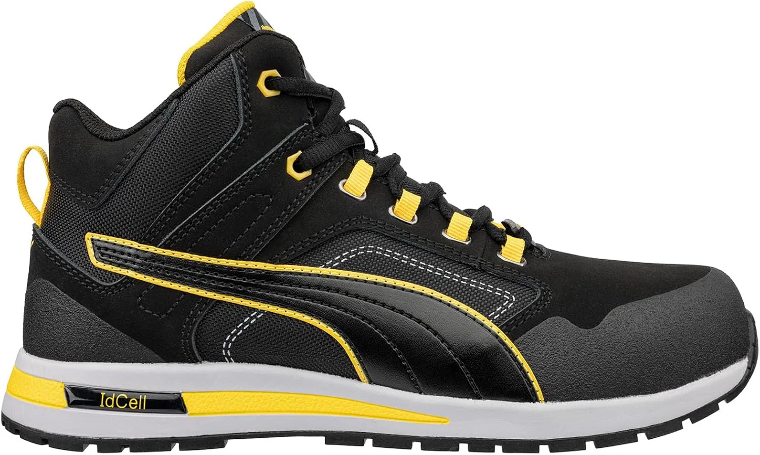 PUMA Crosstwist MID SB Универсальные защитные кроссовки с противоскользящим покрытием и защитой от проколов, Black Yellow — фото 3
