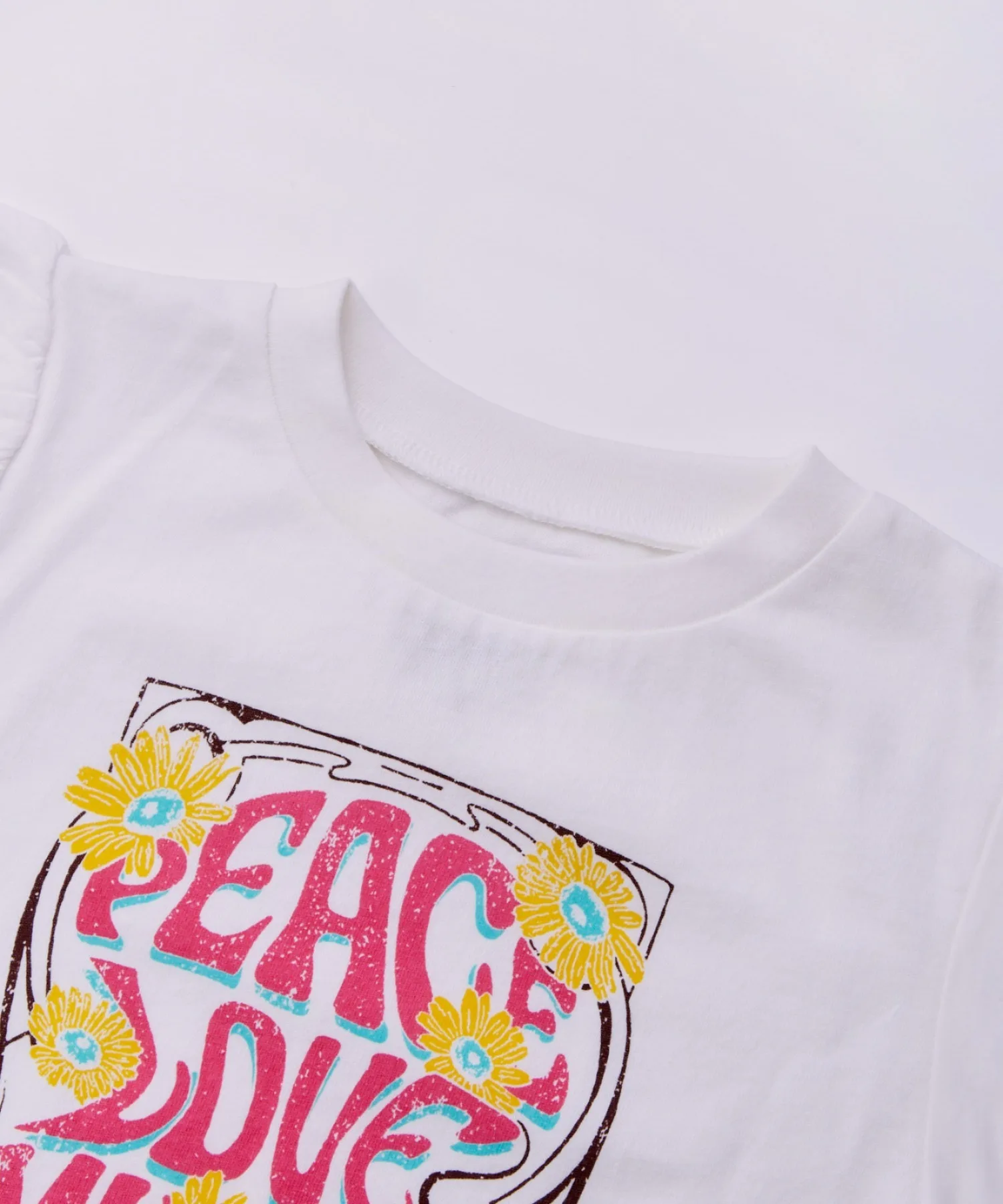 Детская футболка с принтом и рукавами-фонариками Balloon Sleeve T-shirt Ocean&Ground белая — фото 4