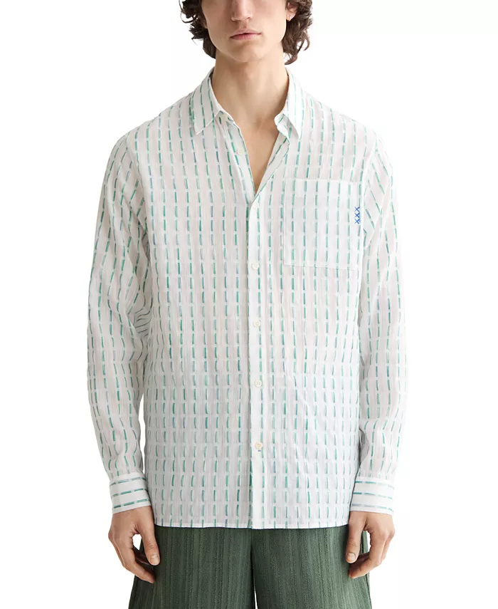 

Мужская рубашка на пуговицах с длинным рукавом и принтом Voile Dash SCOTCH & SODA, белый
