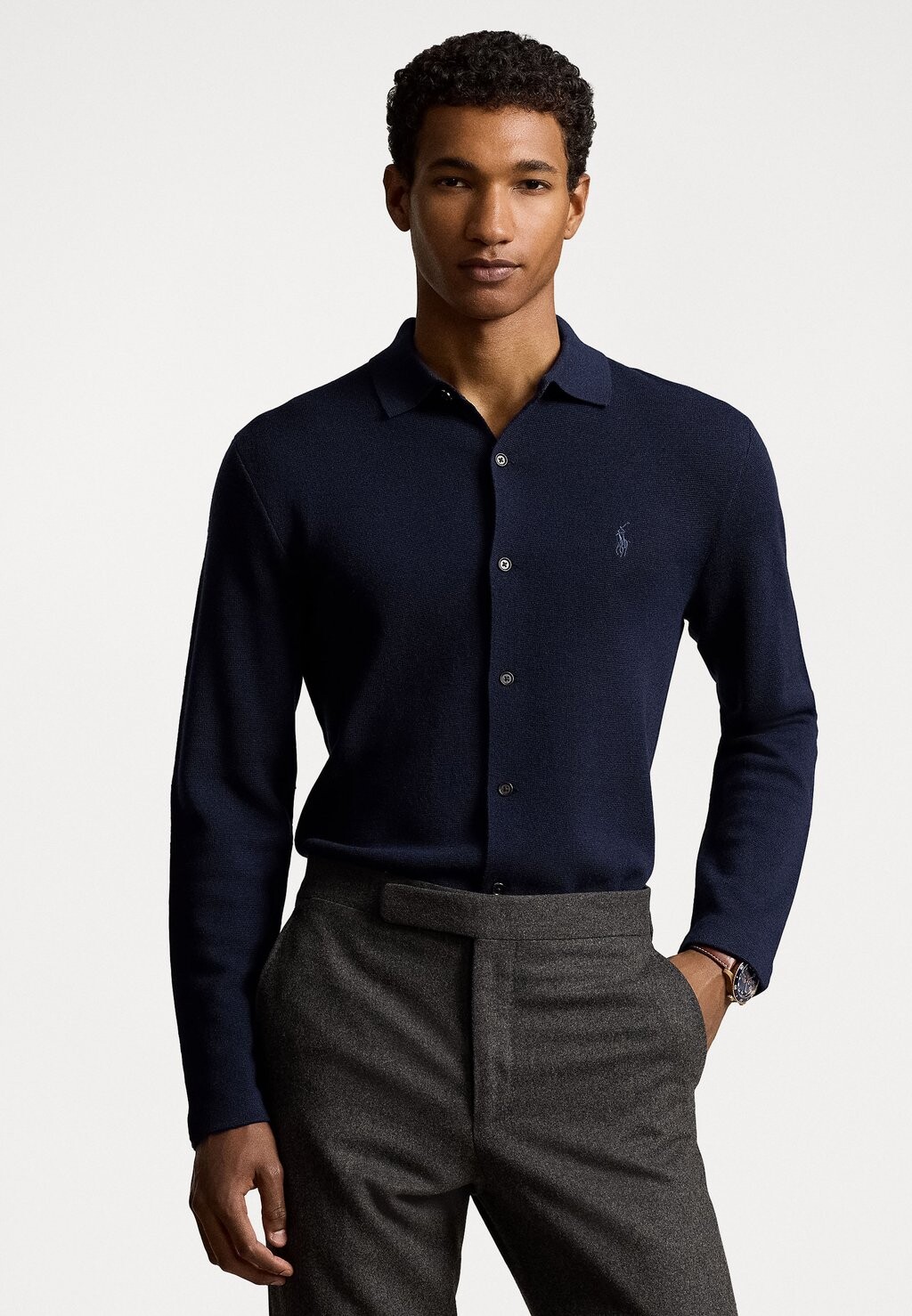 

Рубашка WASHABLE WOOL SHIRT SWEATER Ralph Lauren, темно-синий