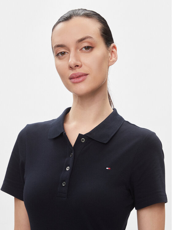 Платье облегающего кроя для повседневной носки 1985 Slim Pique Polo Dress Ss WW0WW42048 Tommy Hilfiger, синий — фото 4