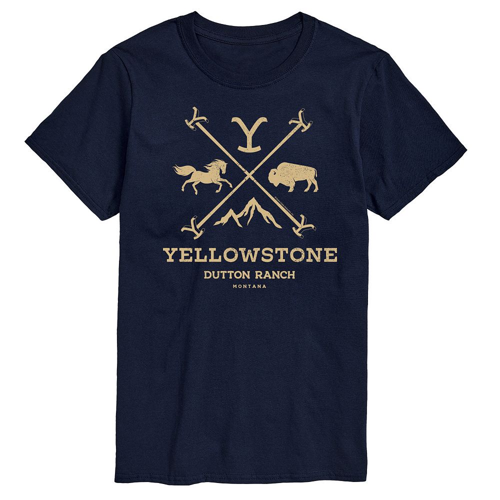 

Мужская футболка с графическим логотипом Yellowstone Branding Iron Badge, темно-синий