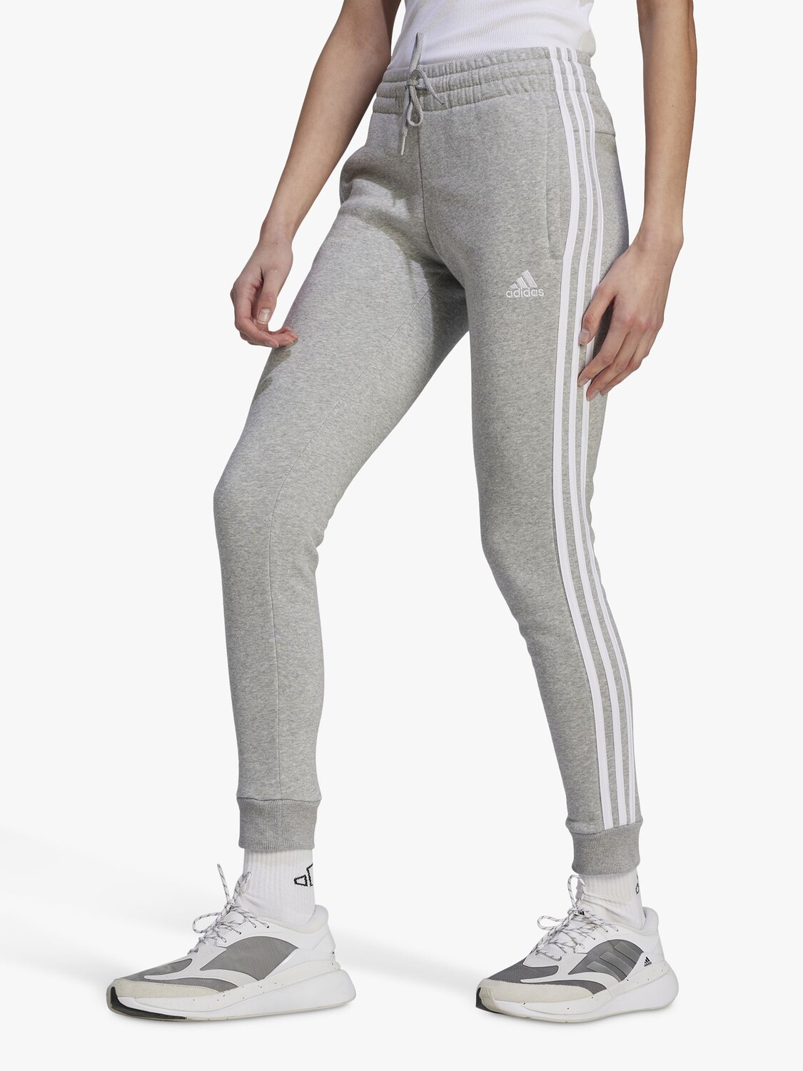 

Джоггеры из френч-терри adidas Essentials с 3 полосками, серый вереск/белый