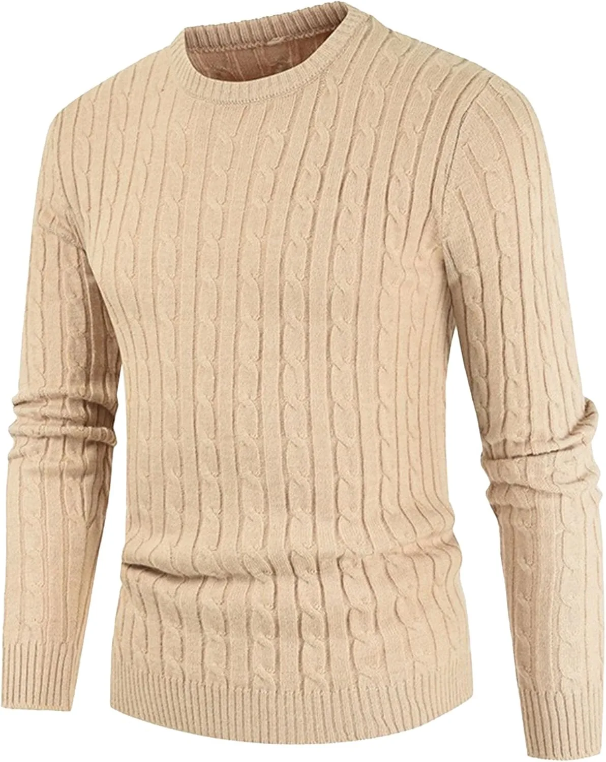 

JEShifangjiusu мужской свитер с ребристыми краями, длинный рукав, объемная вязка