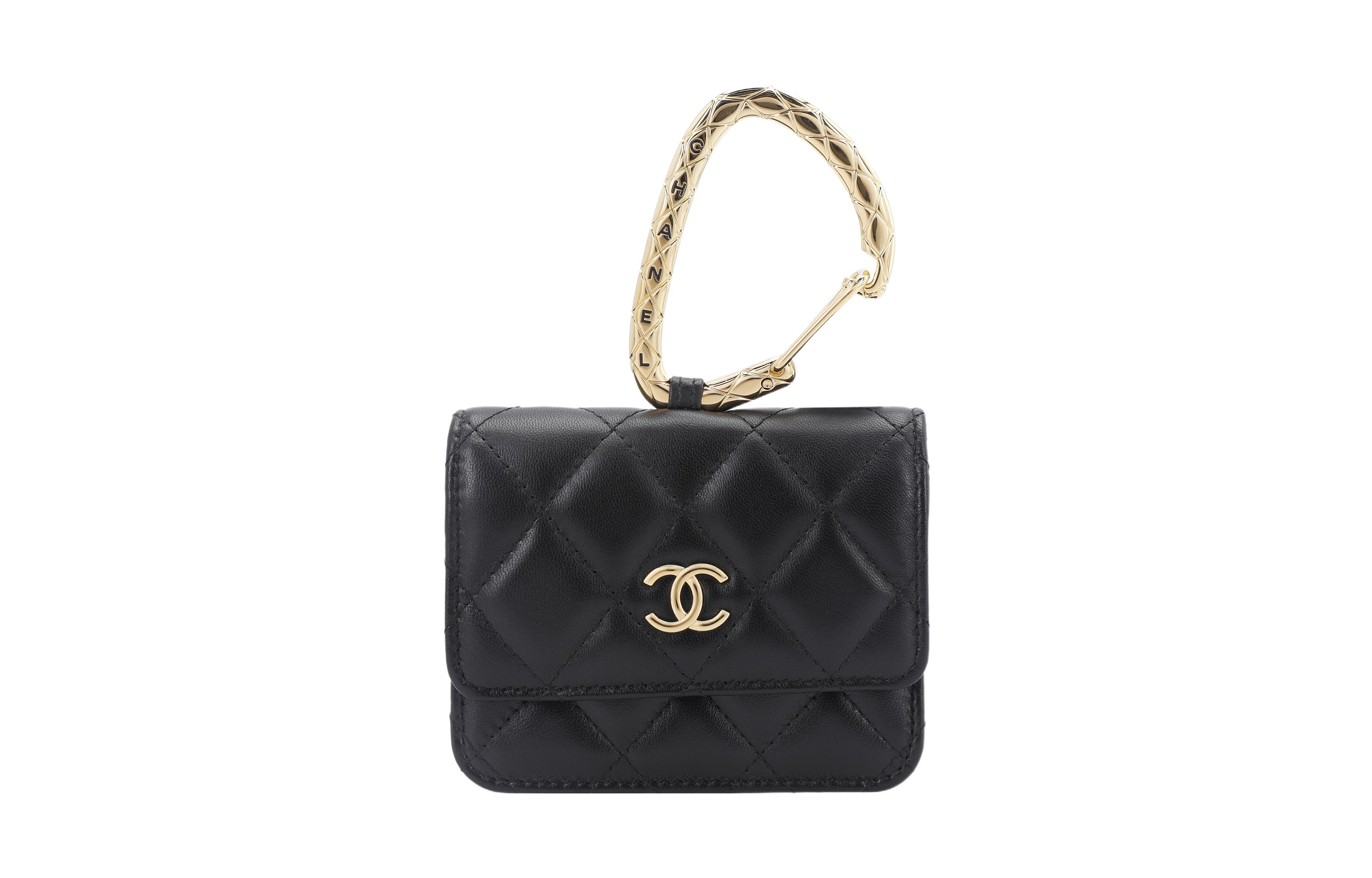 

CHANEL Кошелек для мелочи из овчины, картхолдер Unisex Black