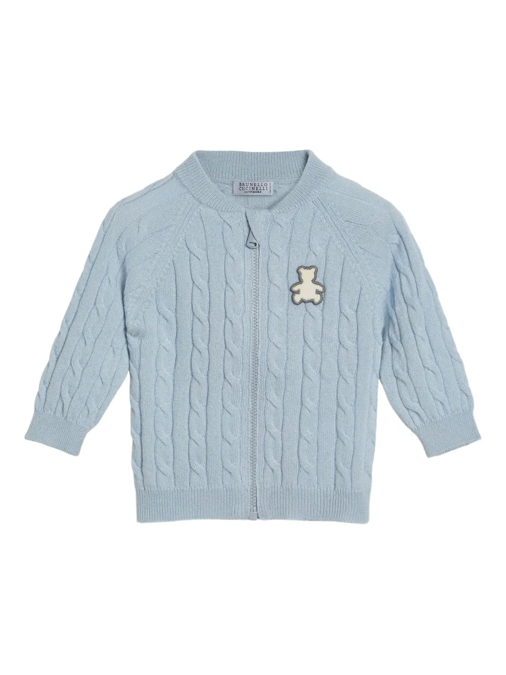 

Кардиган Bernie Baby фактурной вязки Brunello Cucinelli Kids, синий