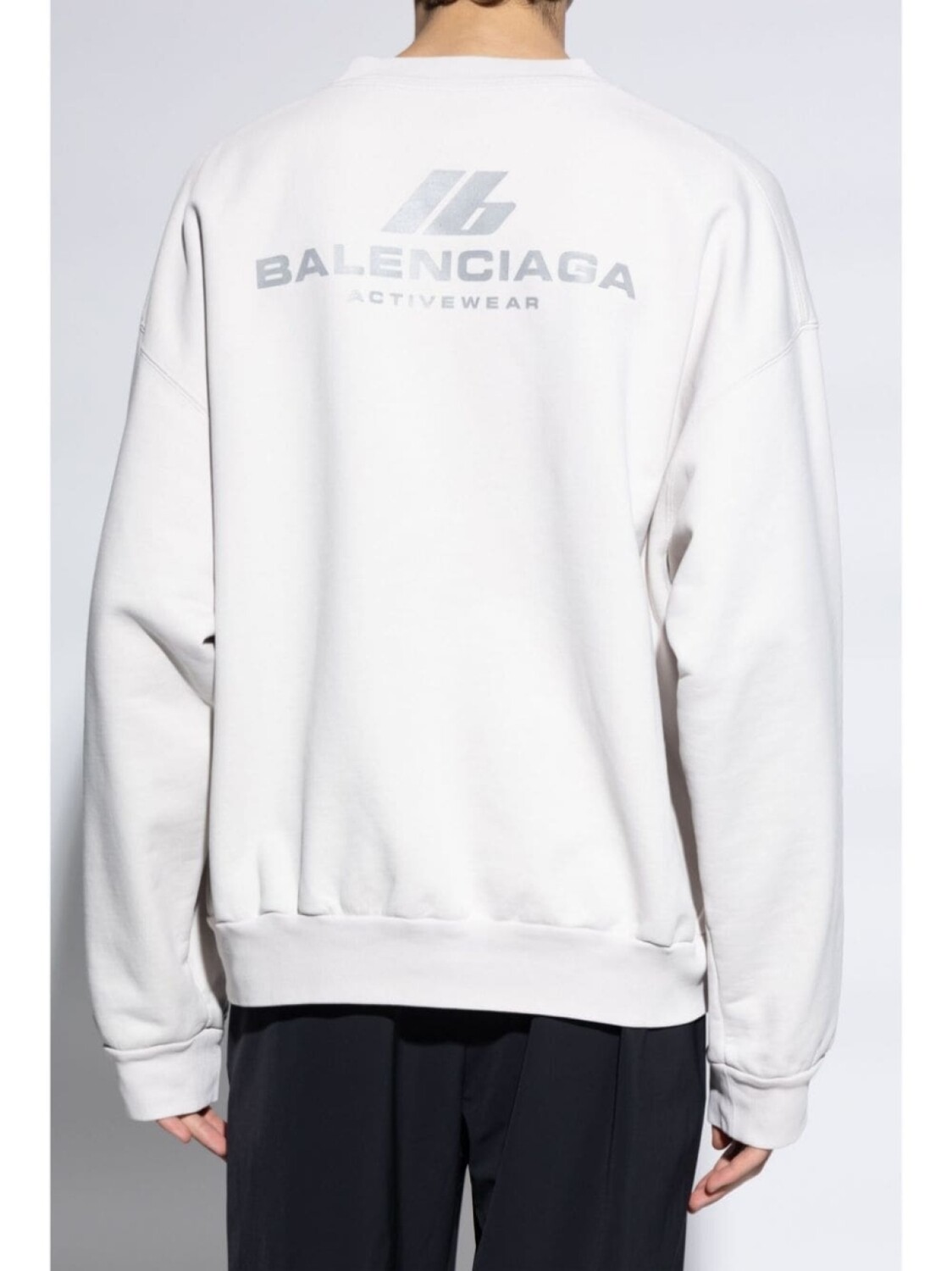 Balenciaga хлопковая толстовка с логотипом, белый — фото 4