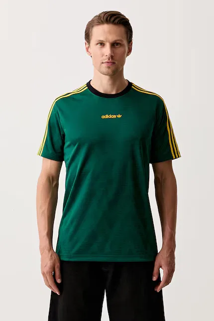 Футболка с жаккардовым узором JACQUARD JSY Adidas Originals, зеленый