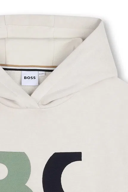 Толстовка с капюшоном детская BOSS, бежевый — фото 4