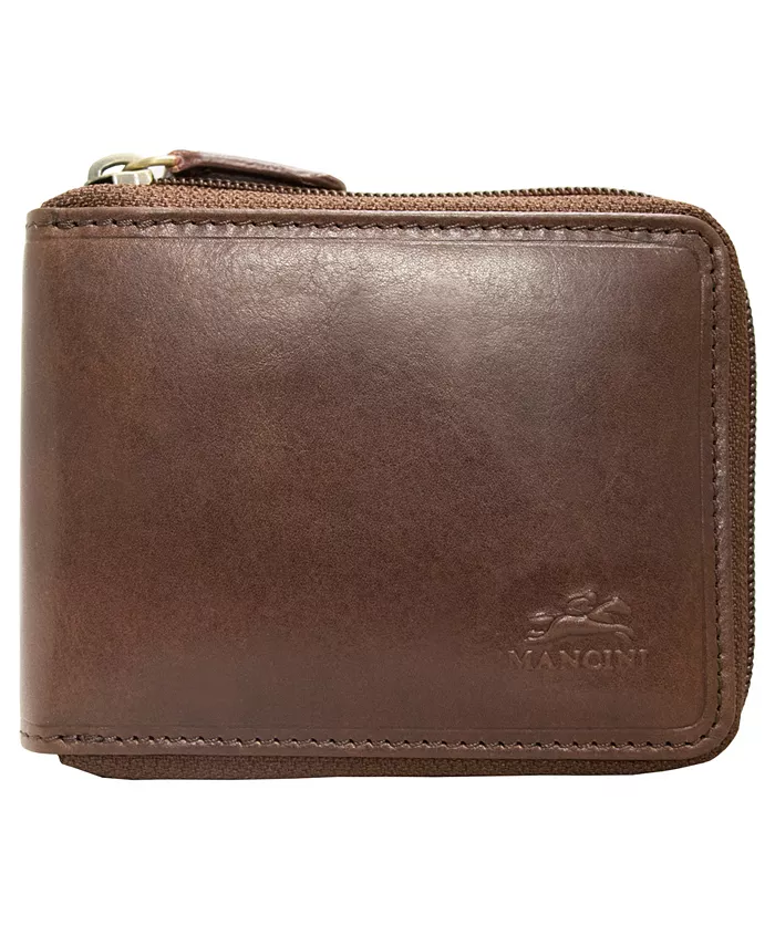 

Мужской кошелек Boulder Collection с защитой RFID, молнией и съемным паспортным блоком Mancini, коричневый