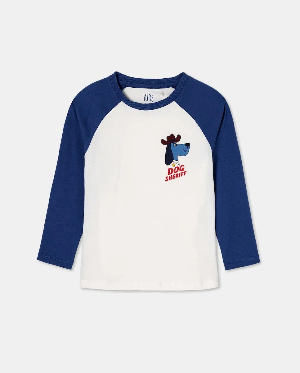 

Детская лонгслив с реглановыми рукавами Kids El Corte Inglés, синий