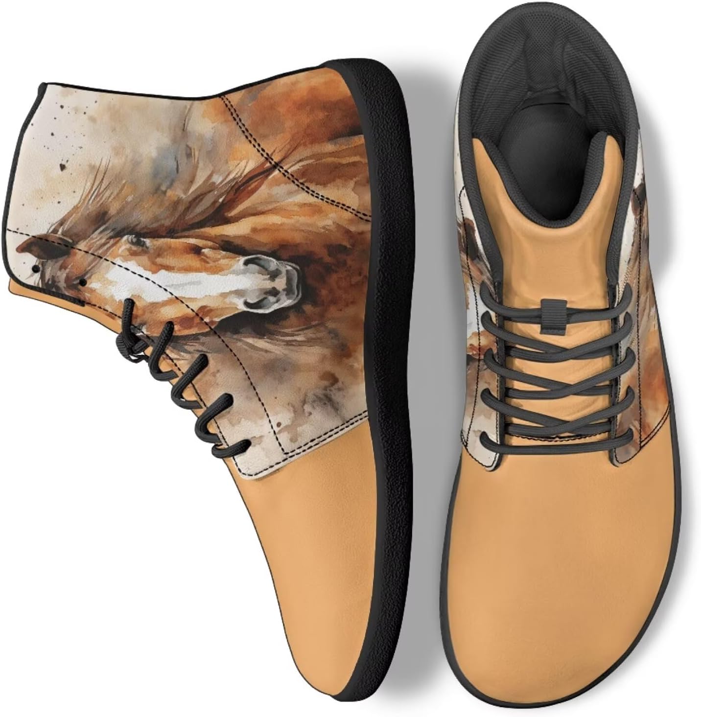 

Мужские и женские кроссовки для ходьбы из ПУ-кожи, с высоким голенищем, для путешествий, тренировок, бизнеса, походов и велоспорта Ecaestolph, коричневый