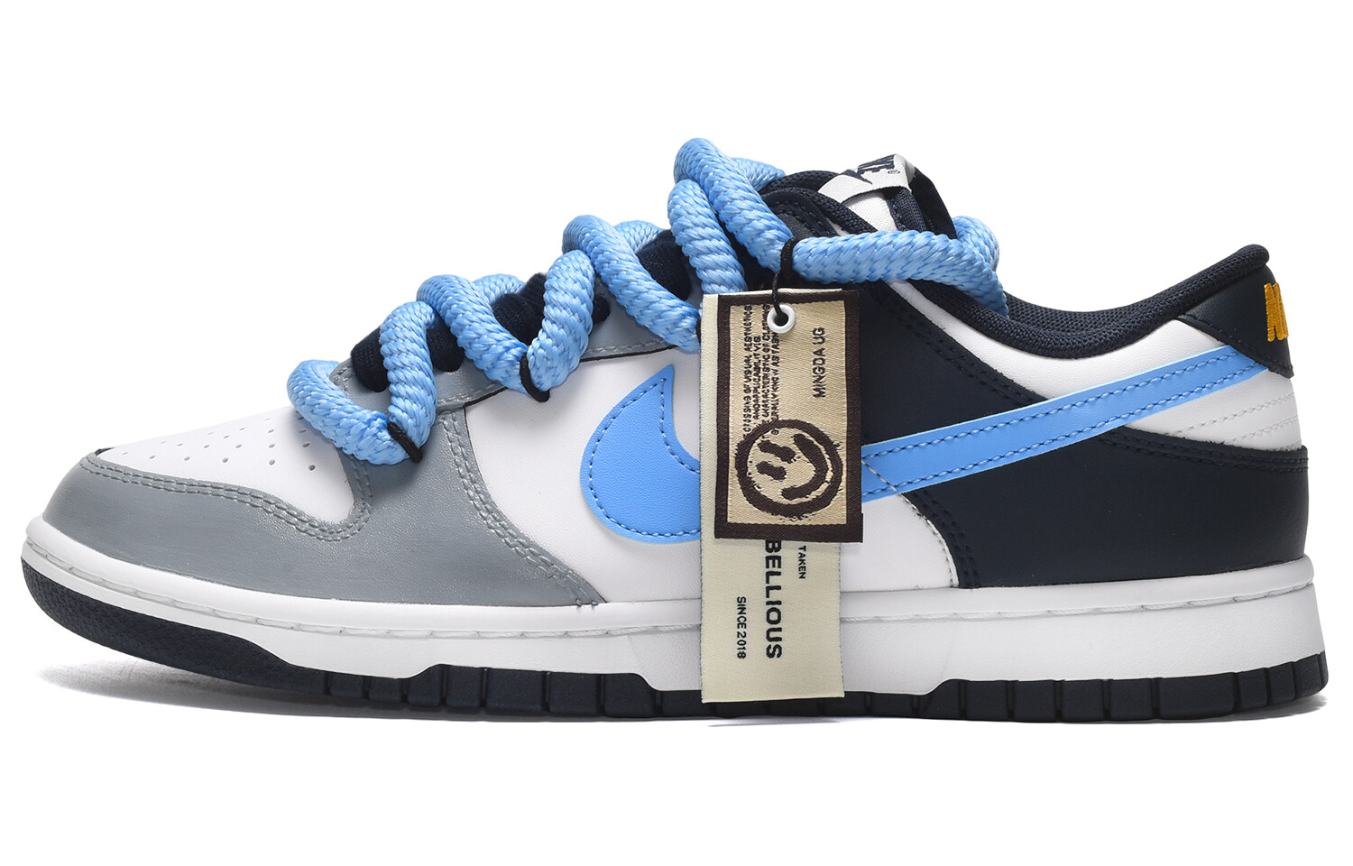 

Кроссовки Nike Dunk Skateboarding Shoes Unisex Low-top Gray/White/Blue, серый/белый/синий