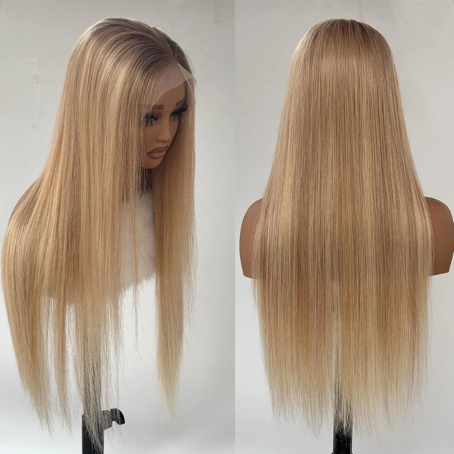 Женский парик из натуральных волос с эффектом балаяж, 13x6 HD Lace Front, 180% плотность Licoville, No. 4T12/613 — фото 2