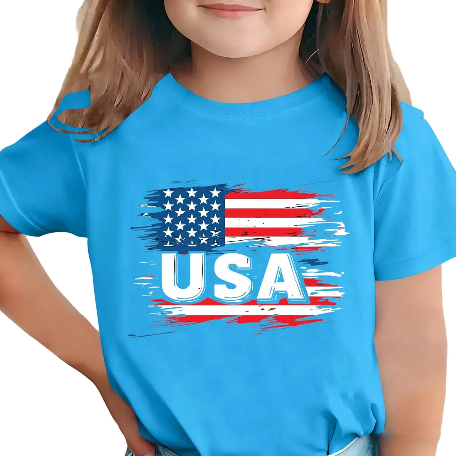 Футболка с коротким рукавом American Flag, Zzalalana, Blue