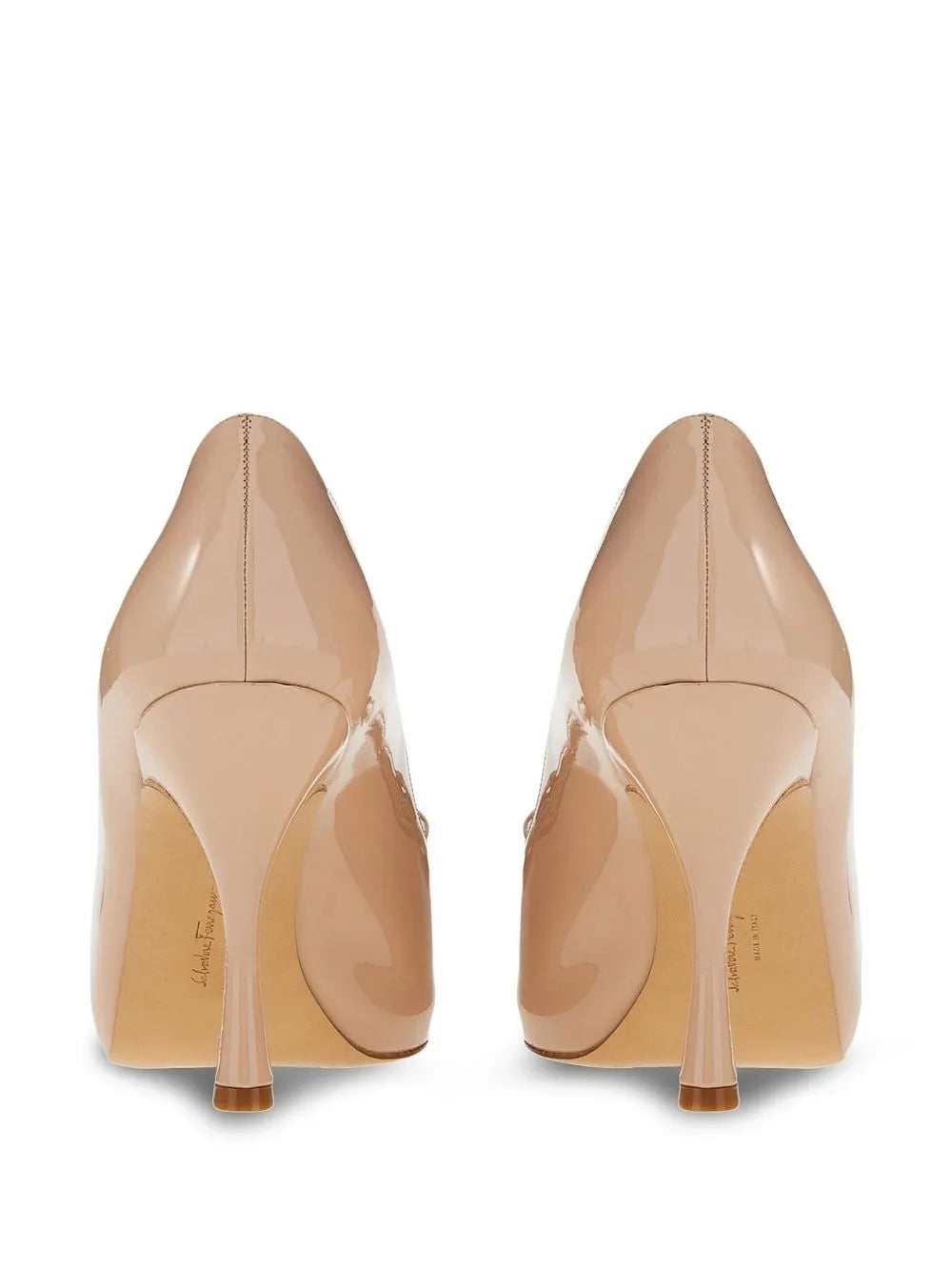 Ferragamo Vara Bow туфли на среднем каблуке Salvatore Ferragamo, бежевый/хаки