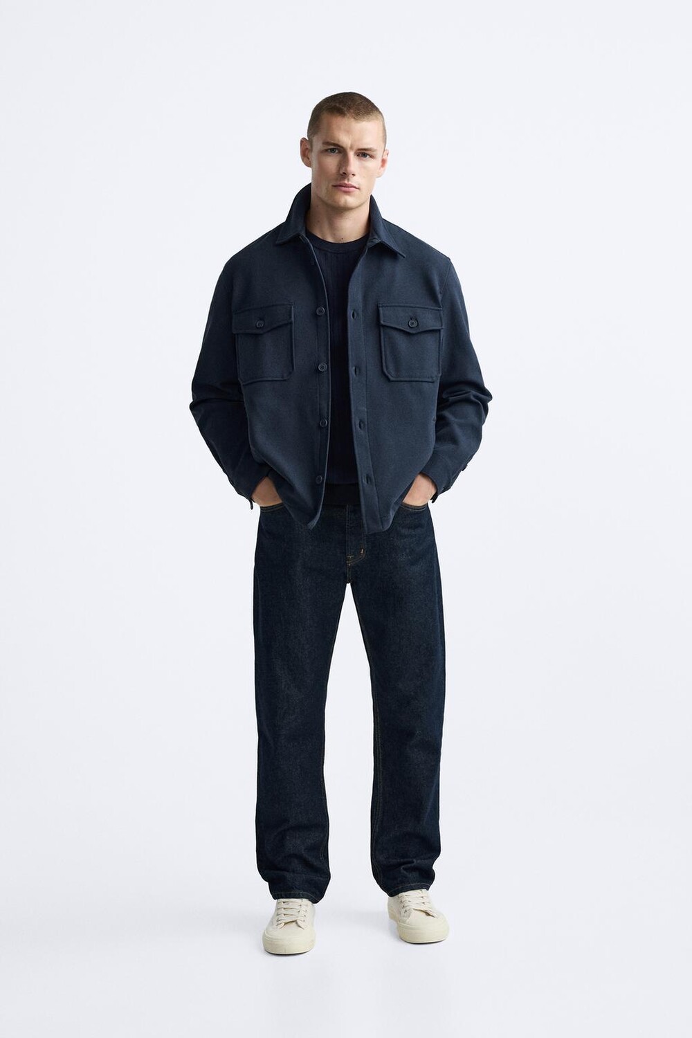 

Мягкая рубашка ZARA, темно-синий