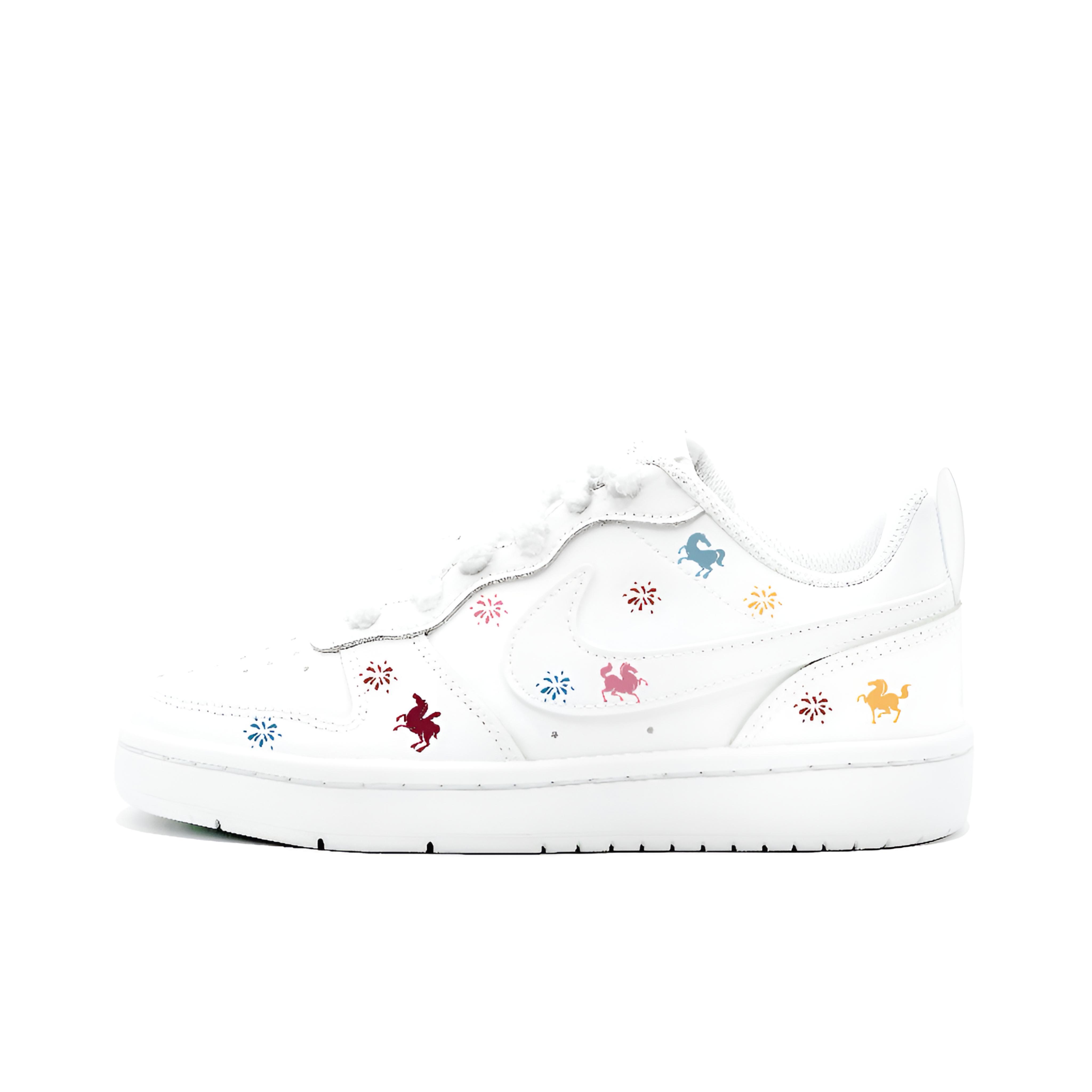 

Court Borough 2 Rainbow Pony, Made By Gabe, кожаные, с амортизацией, устойчивые к истиранию и скольжению, низкие Nike, белый