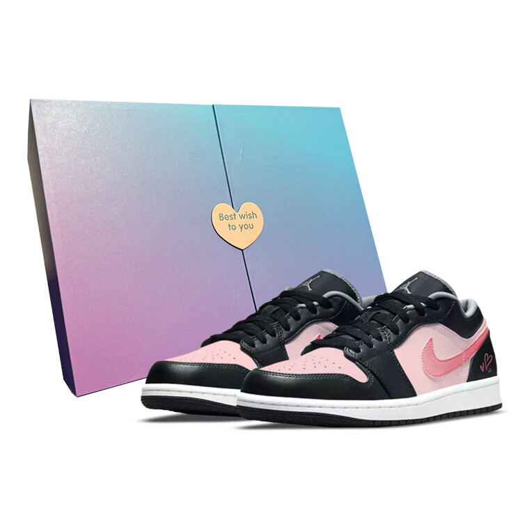 

Кроссовки Air Jordan 1 Vintage Basketball Shoes Men Low-top Pink/Black, черный