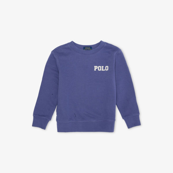 

Брендированный свитшот с вышивкой из хлопкового микса 4-7 лет Polo Ralph Lauren, синий