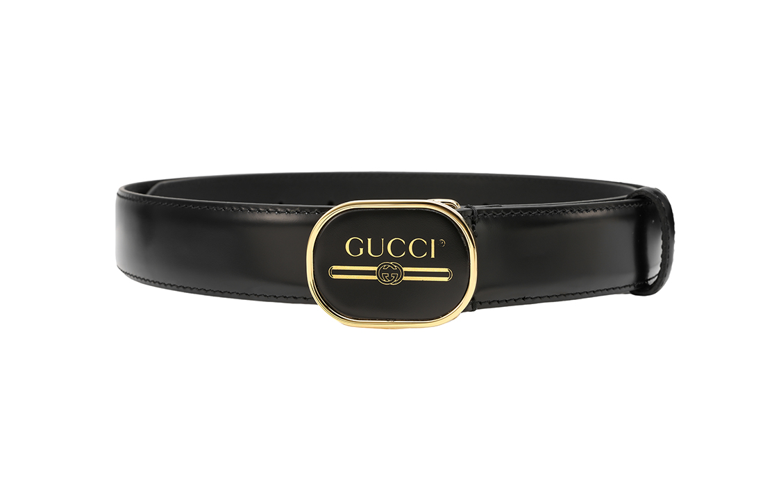 Кожаный ремень мужской черный ширина 3 см GUCCI — фото 3