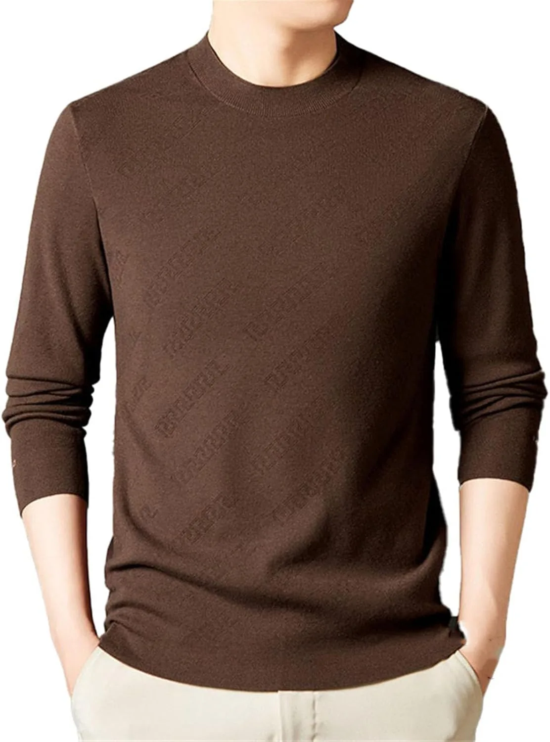 

Мужской шерстяной свитер с полувысоким воротником CXLCZNKG