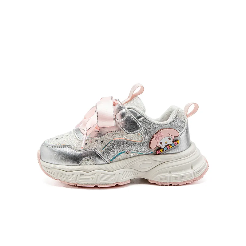 Hello Kitty Hello Kitty Abrasion Resistant Rebound Breathable Lightweight Cushioning Low top детские кроссовки для бега Sanrio, серебро-my melody