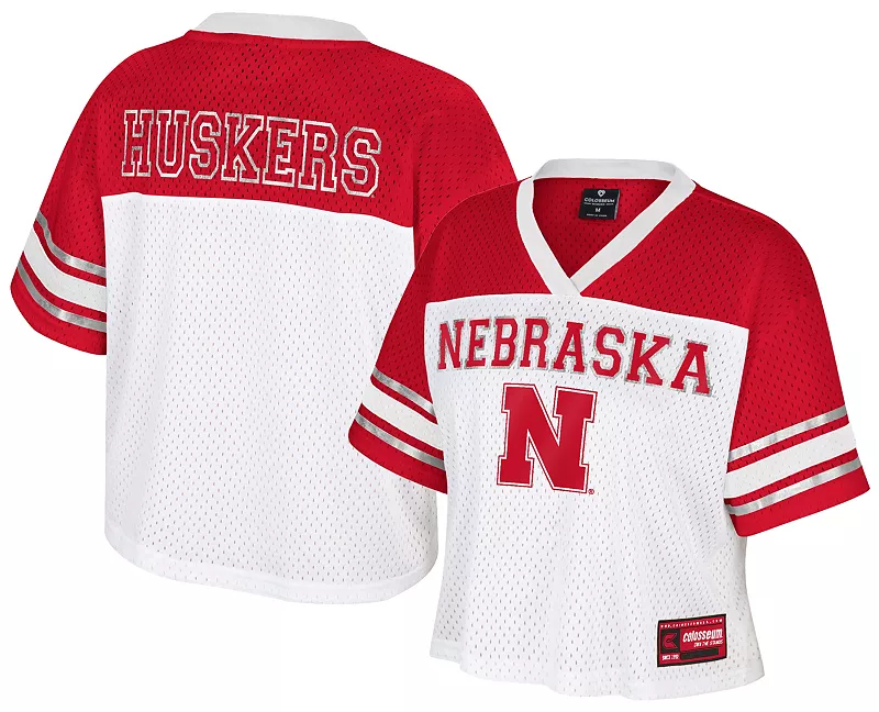 

Женская укороченная футбольная майка Nebraska Cornhuskers Colosseum White Treasure
