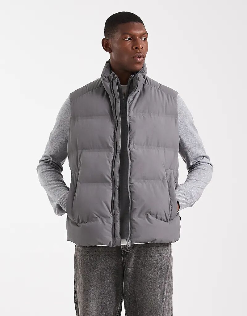 

Стеганый жилет Jack & Jones серого цвета