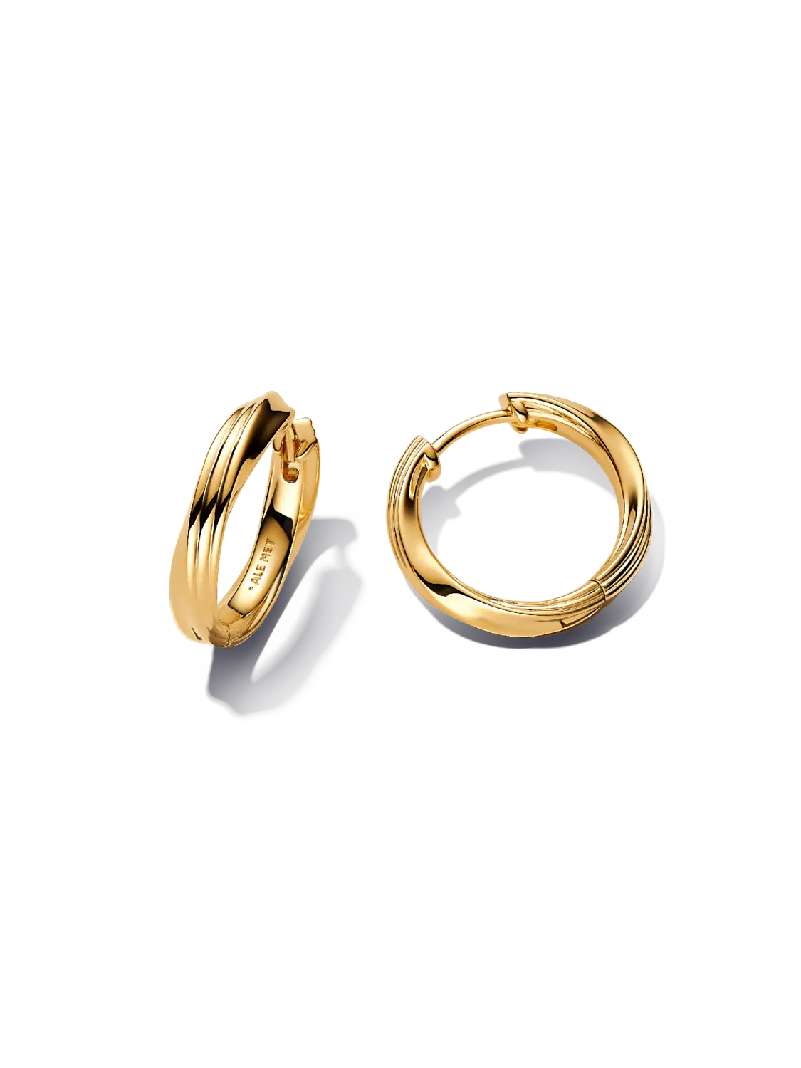 

Серьги-кольца в форме витков Pandora, 14-каратное золотое покрытие