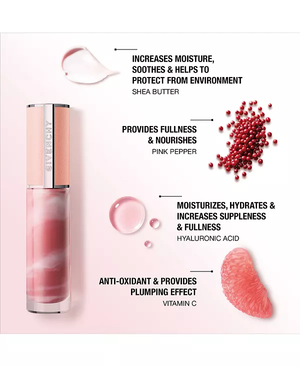 Жидкий бальзам для губ Rose Perfecto Givenchy, 220 luminous pink - sheer coral pink with shimmer — фото 4