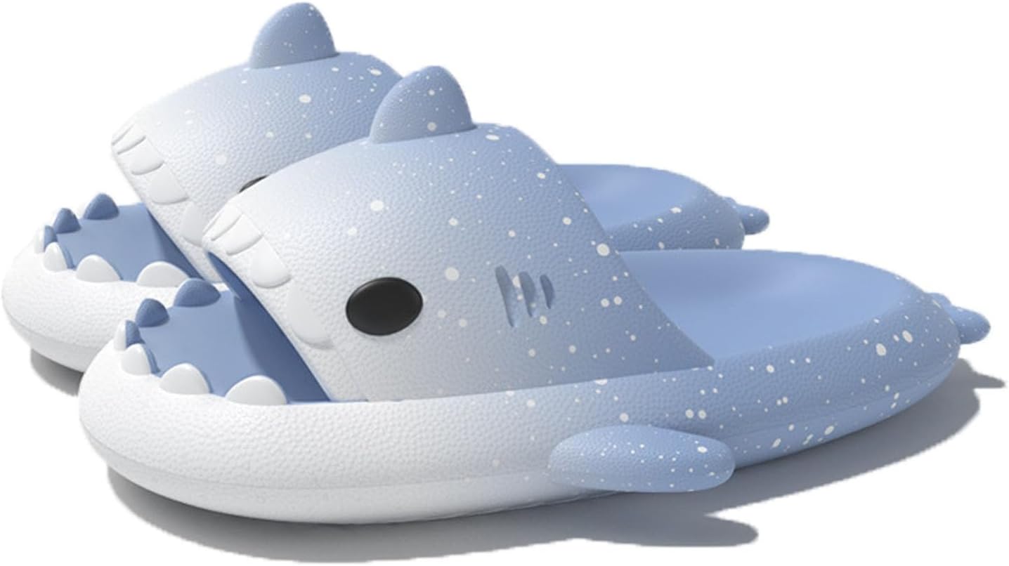 

Шлепанцы Zureto Spotted Starlight Shark - противоскользящие, быстро сохнущие сандалии - унисекс, белый/синий