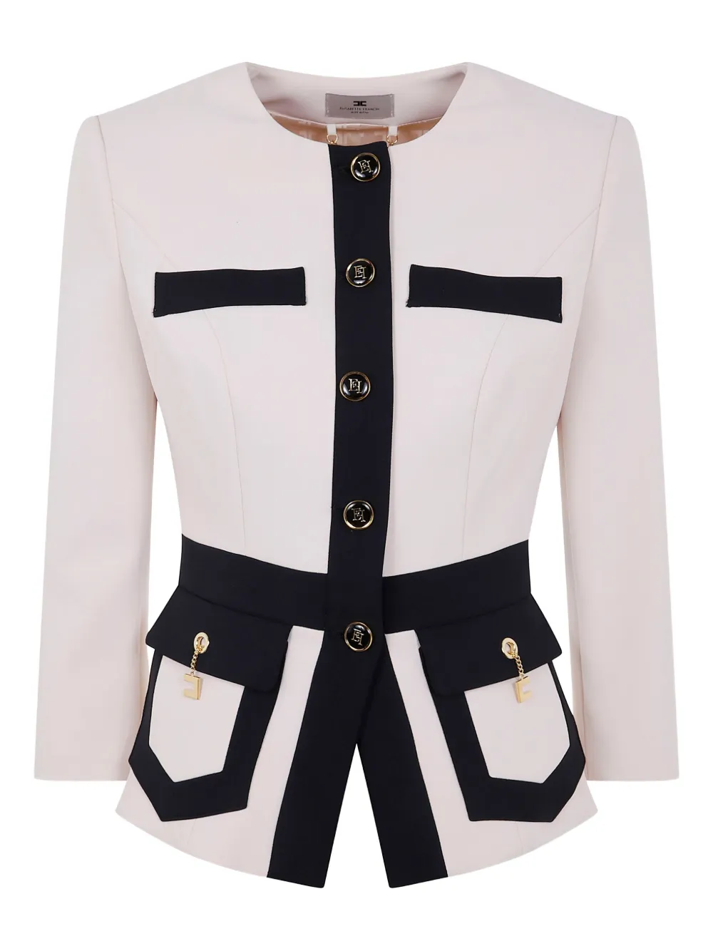

Двухцветная куртка с логотипом Elisabetta Franchi, белый