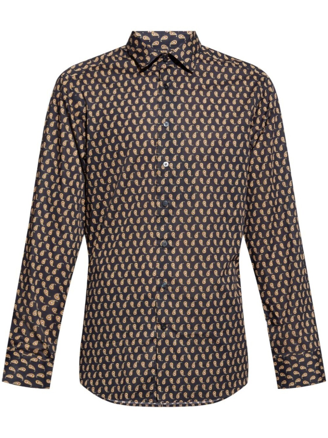 

ETRO хлопковая рубашка с узором пейсли, синий