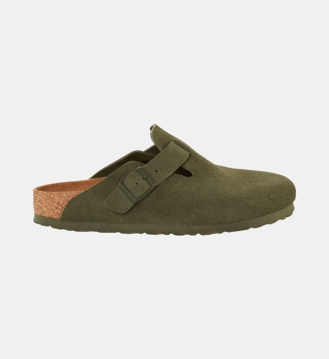 Сабо Boston из замши BIRKENSTOCK, хаки