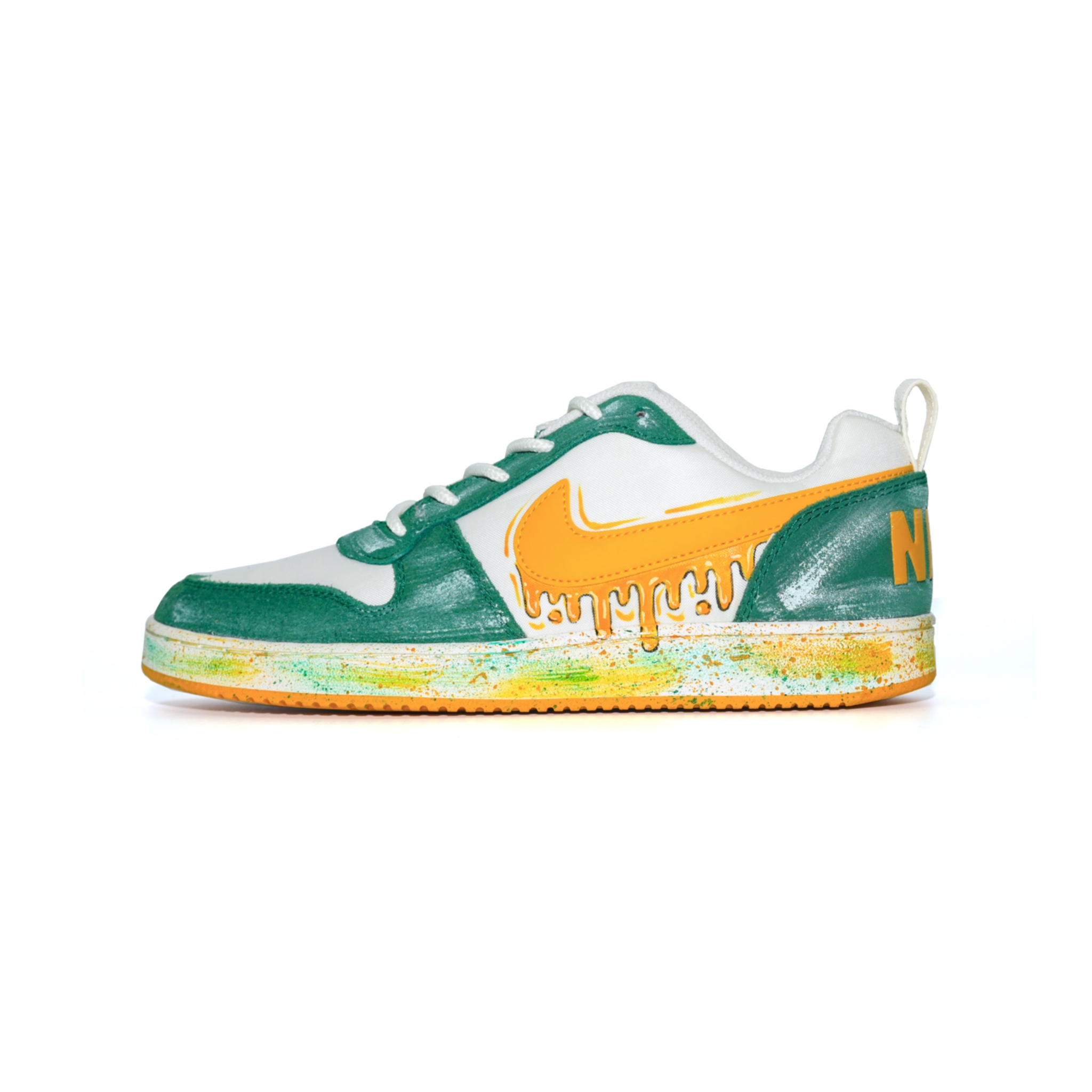 

Court borough prm cheese ice cream амортизация устойчивость к истиранию легкий противоскользящий низкий верх Nike, белый зеленый