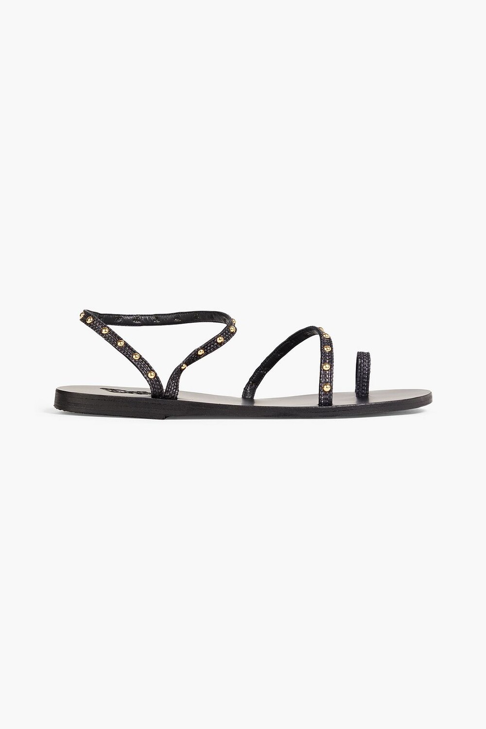 

Сандалии из кожи и рафии с заклепками ANCIENT GREEK SANDALS, черный