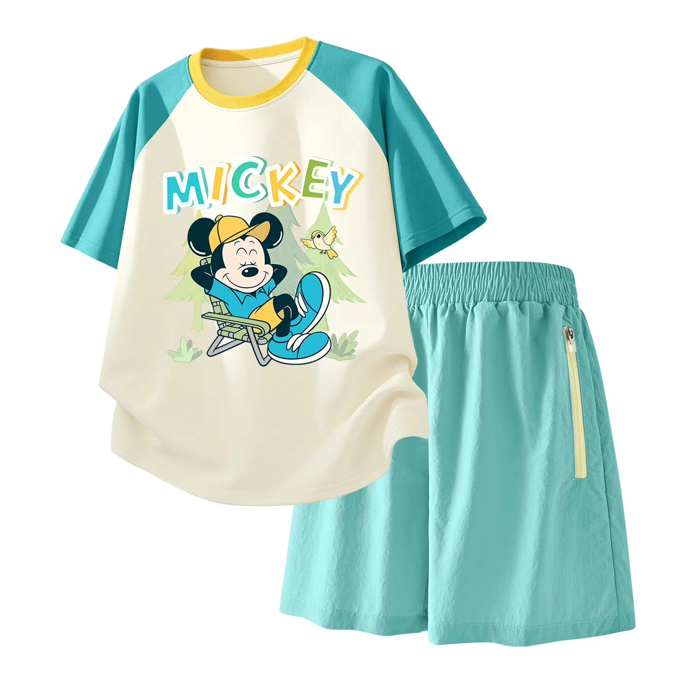 Детский спортивный костюм Casual Sportswear 2 Piece Set Disney, Dazzle Eye K Sky Blue+Solid Color Deep Sea Blue — фото 4