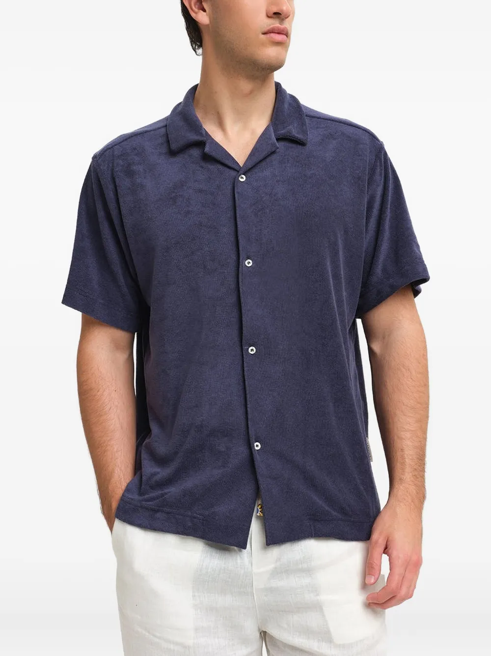 

Льняная рубашка на пуговицах Peninsula Swimwear, синий