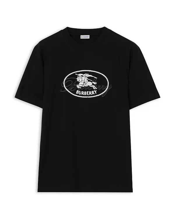 Футболка Burberry Cotton Knight Print, Черный — фото 3