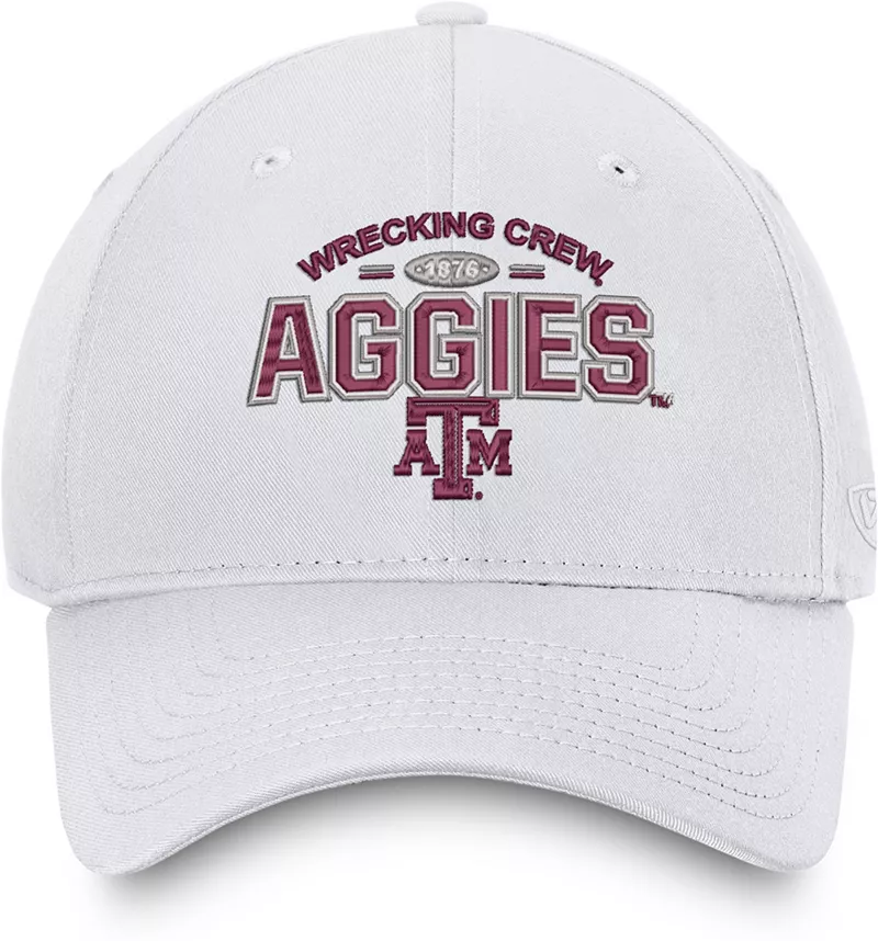 

Белая кепка Snapback Curve с логотипом NCAA Texas A&M Aggies Top of the World