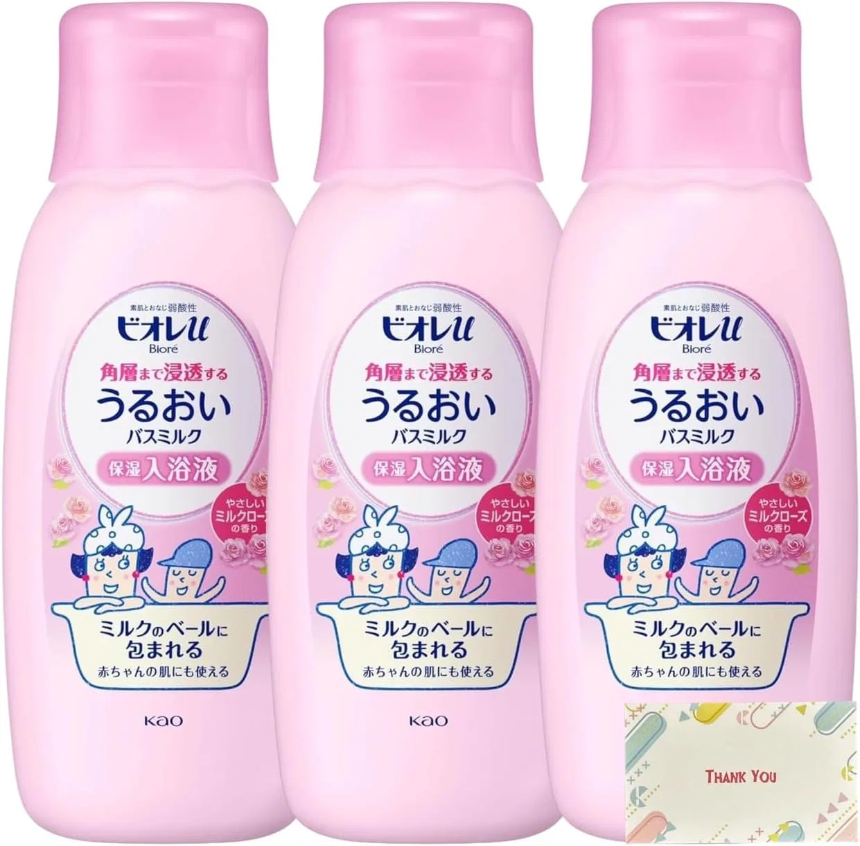 Молочко для ванн Kao Biore u Moisturizing Bath Milk, 600 мл, белый Kunutonn