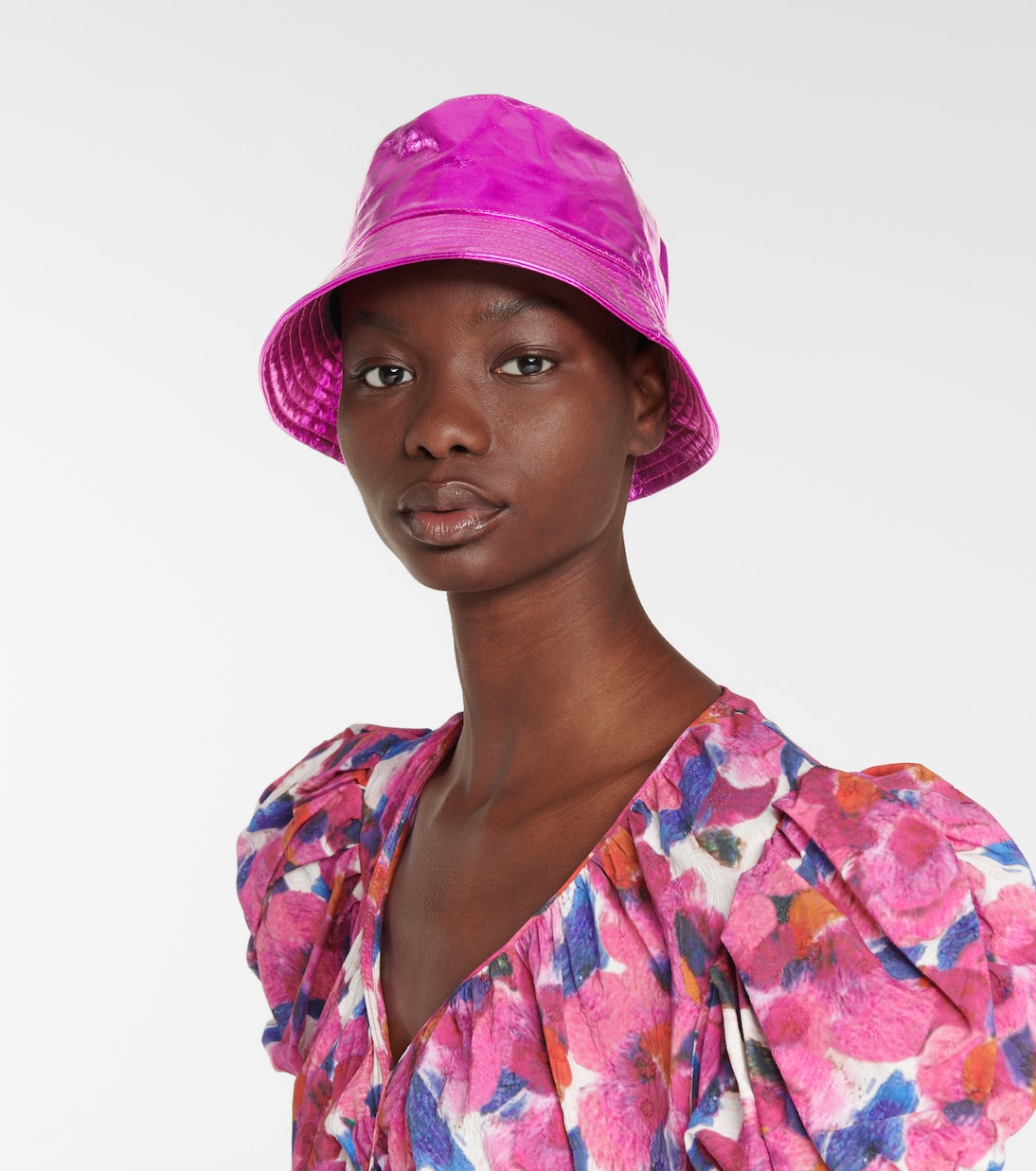 Панама Haley из металлизированной кожи Isabel Marant, розовый — фото 2