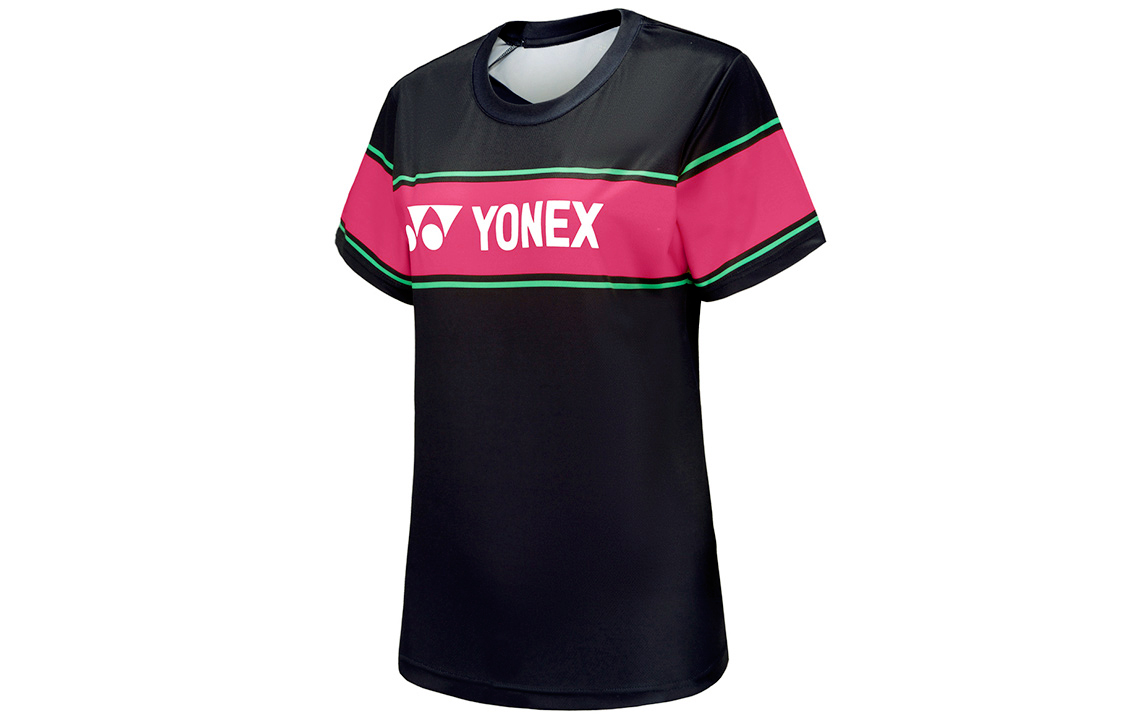 

YONEX Обычная футболка женская черная, Черный, YONEX Обычная футболка женская черная