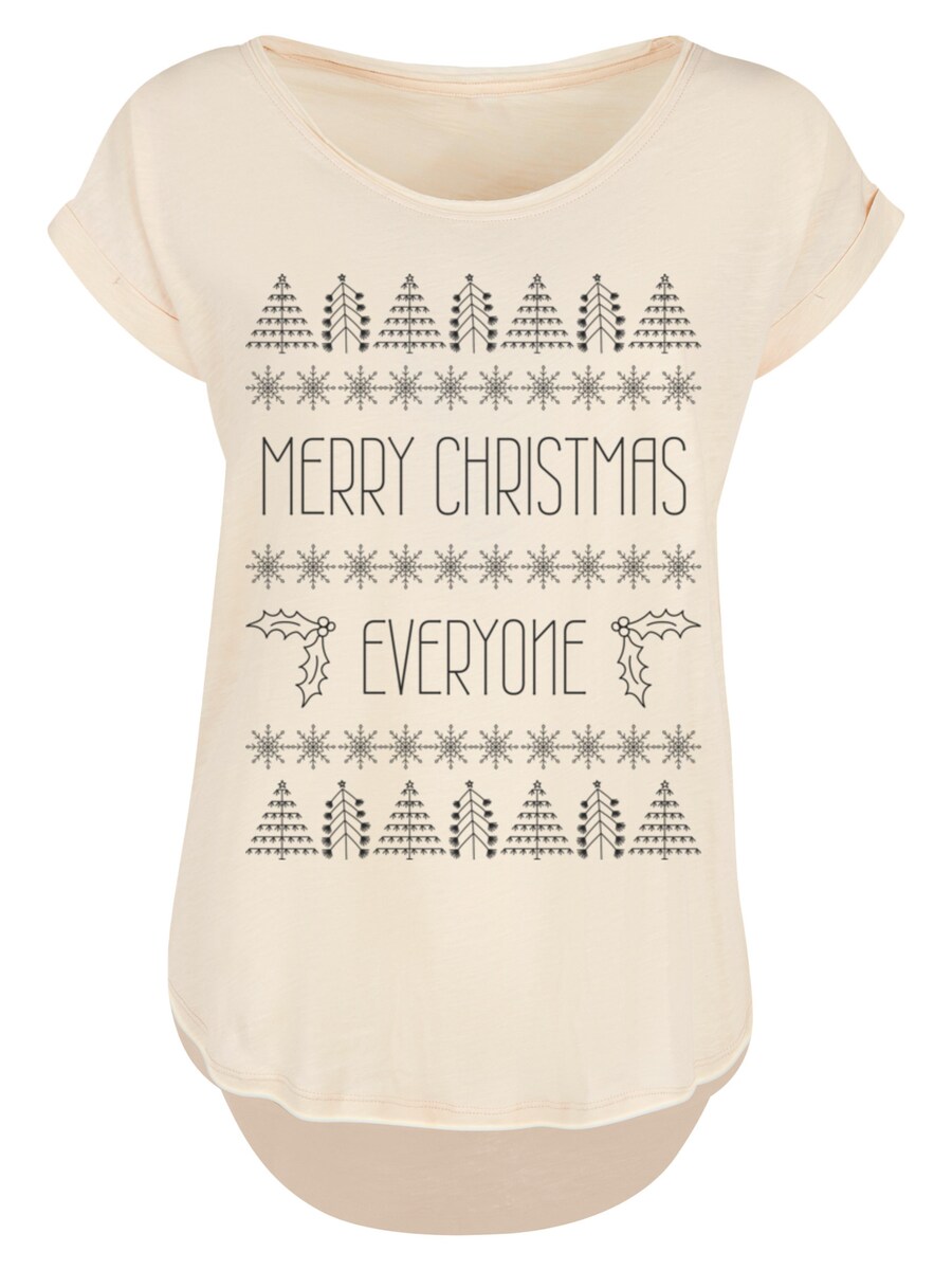 

Рубашка F4NT4STIC Merry Christmas Everyone Weihnachten, экрю