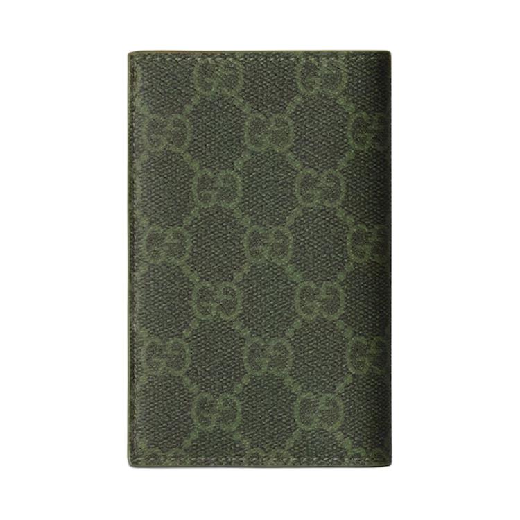 GUCCI Кошелек GG Monogram из прорезиненной ткани мужской лесной зеленый — фото 3