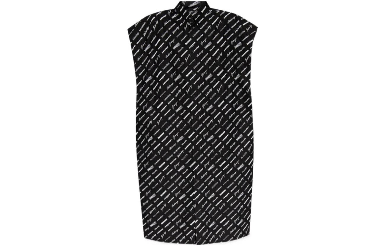 

Платье с короткими рукавами женское черное Balenciaga