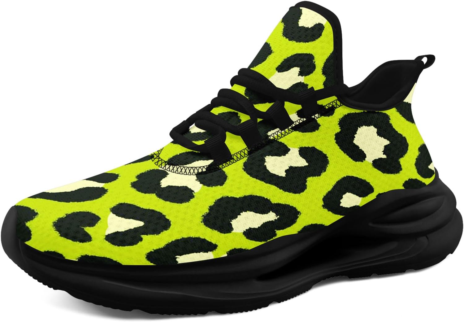 

Женские беговые кроссовки AWSOLE с леопардовым принтом, мужские яркие сетчатые кроссовки, легкие, дышащие, с амортизирующей подошвой и шнуровкой, черный/зеленый/бежевый